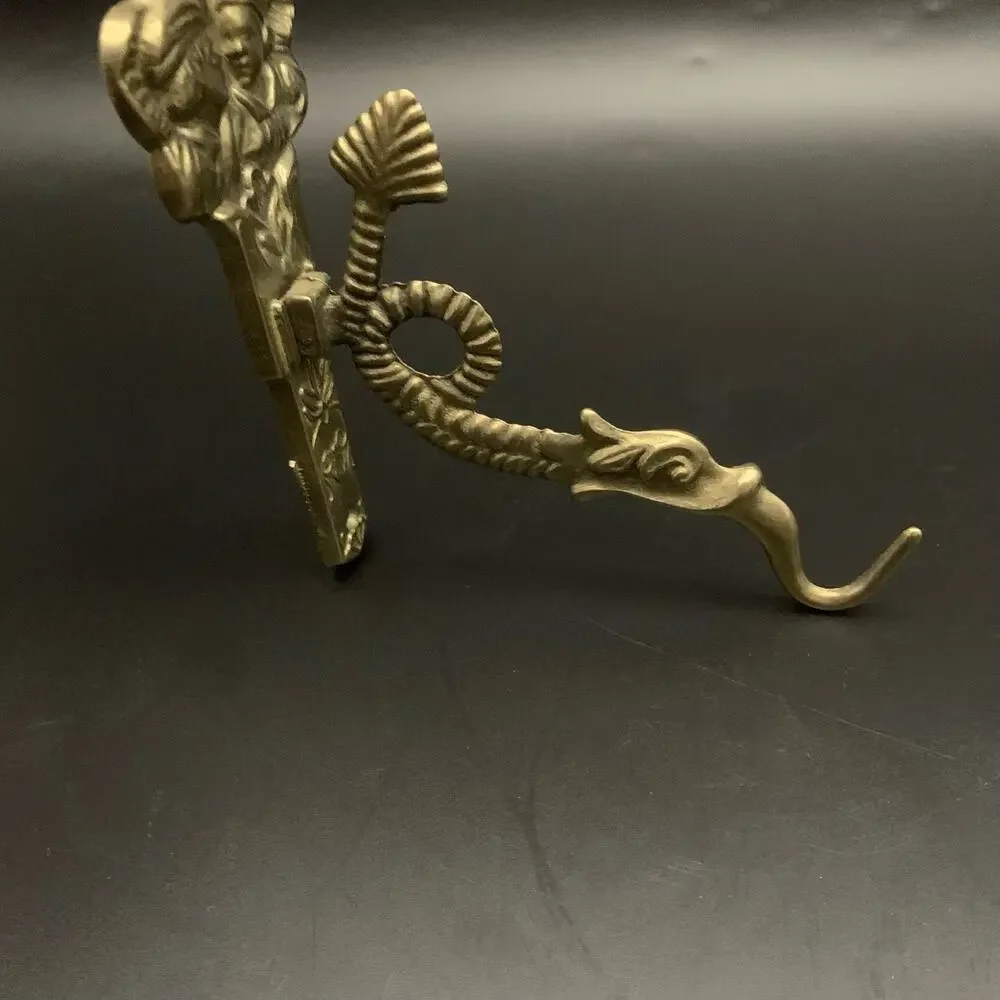 Vintage French Bronze Serpent Dragon Fish Wall Hook